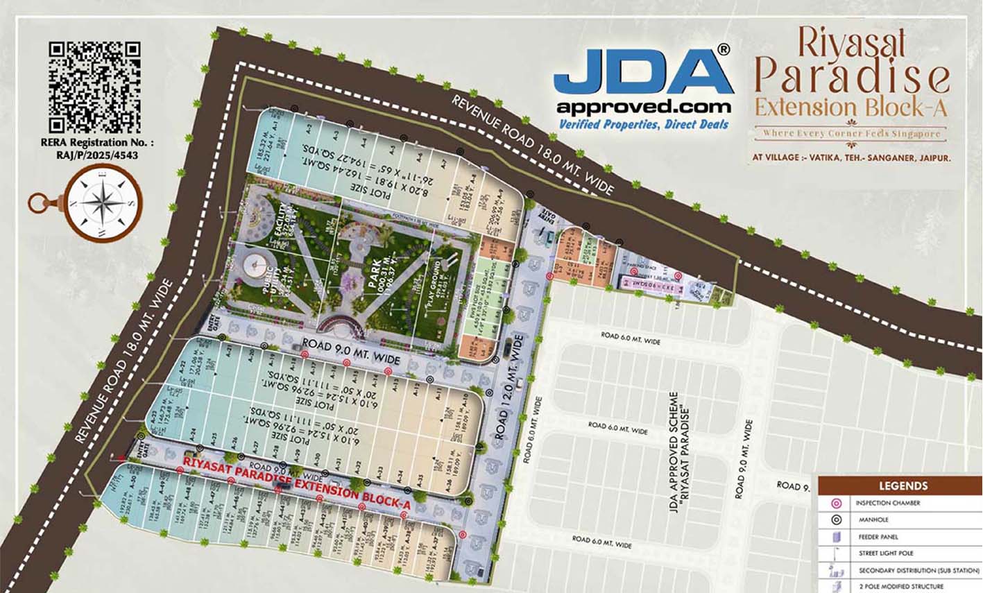 JDA Approved Plots in Riyasat Paradise Extension Block - A